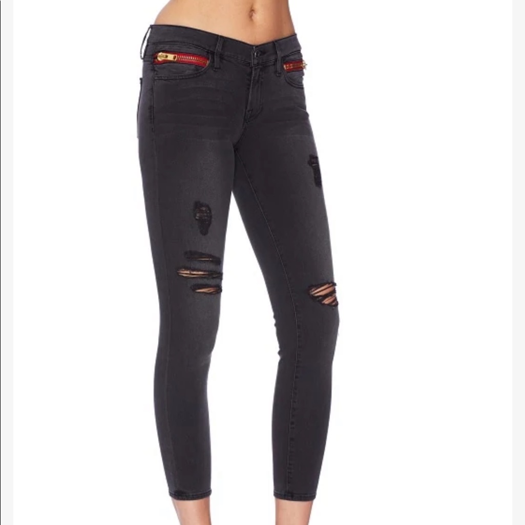 Etienne Marcel Denim Black High Waisted Skinny Crop Pant Nwot